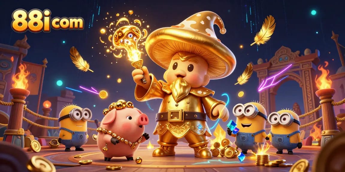 Engage with thrilling games on 88i com as the golden wizard conjures treasures and excitement.