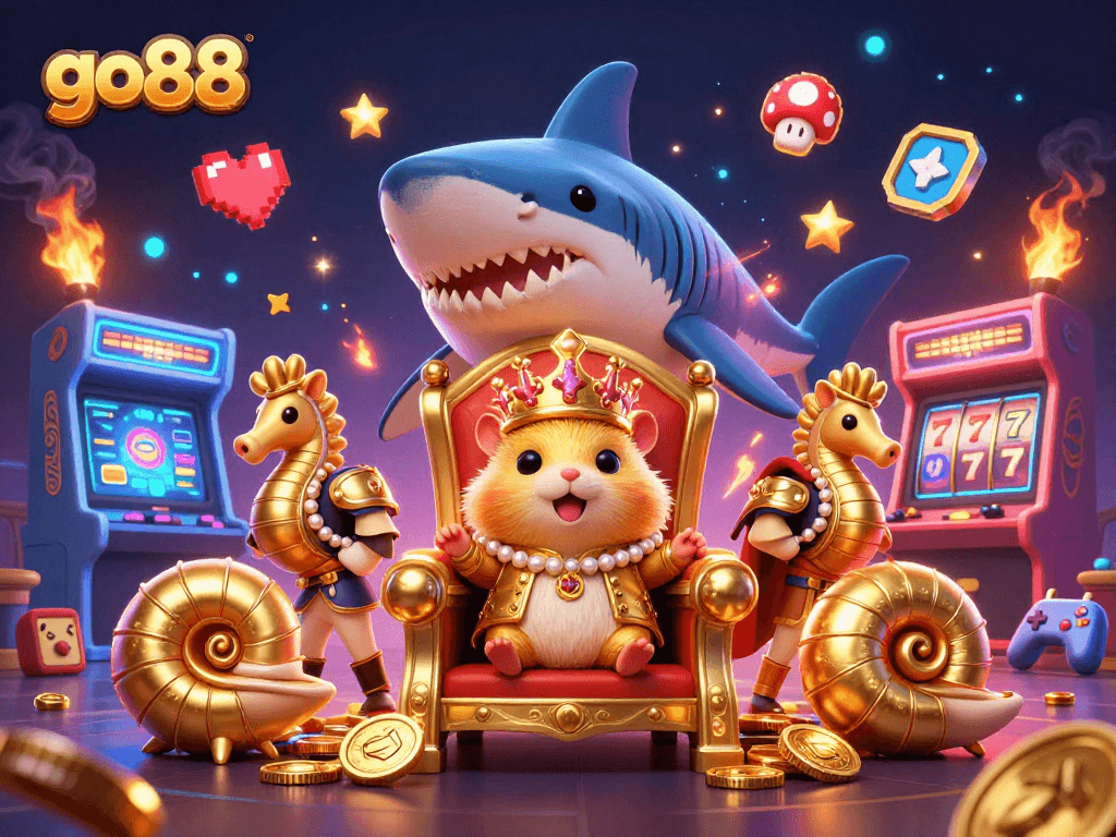 Engage with go88's thrilling slots and casino action in ultra-detailed 3D art featuring unique characters.
