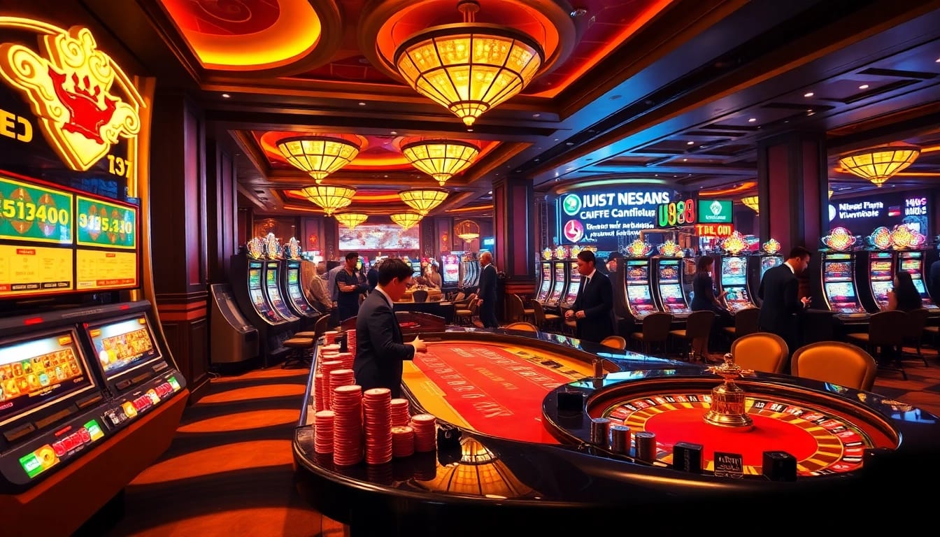 Experience the excitement of trang chủ U888 with vibrant casino tables and engaging players.