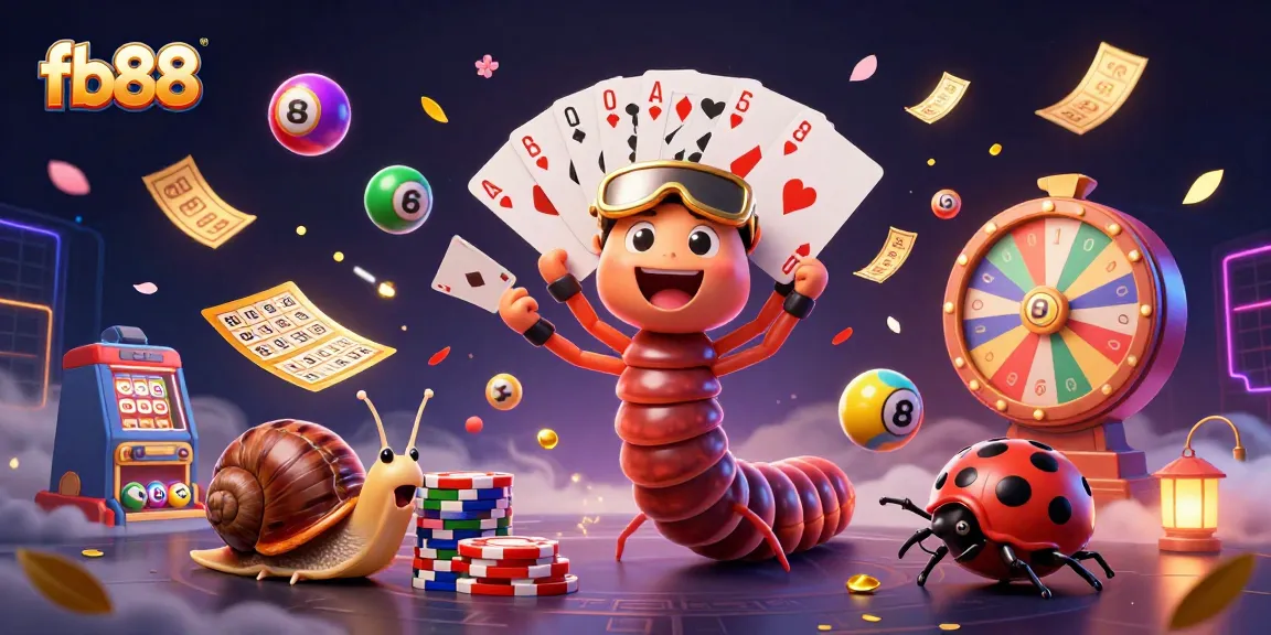 Experience the fb88 excitement with a vibrant 3D casino scene featuring playful characters and dynamic gaming elements.