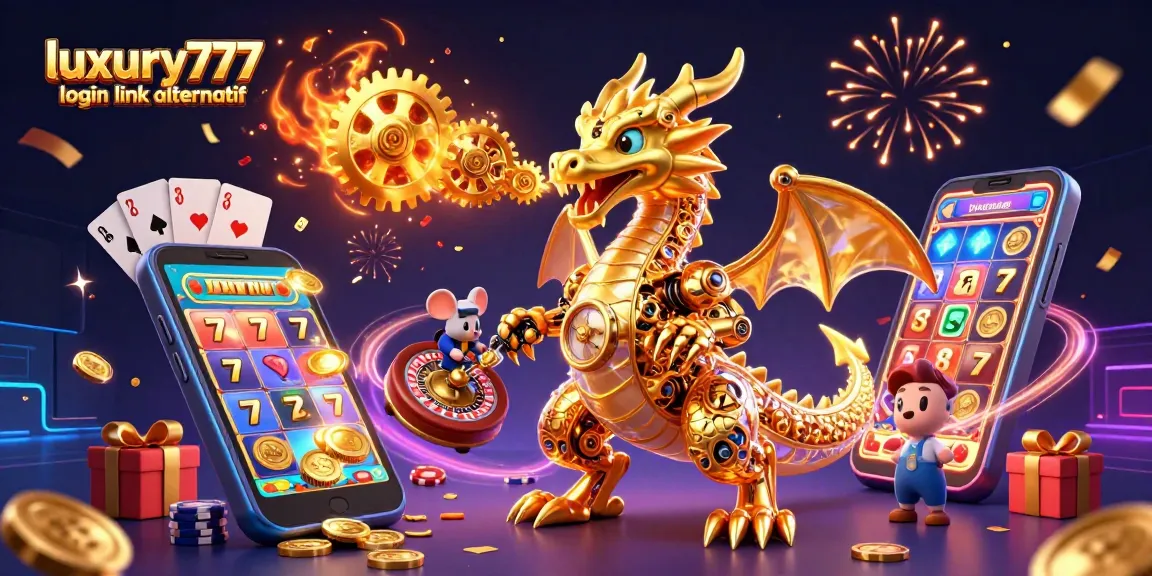 Masuki dunia permainan dengan luxury777 login link alternatif dan simbol keberuntungan emas.