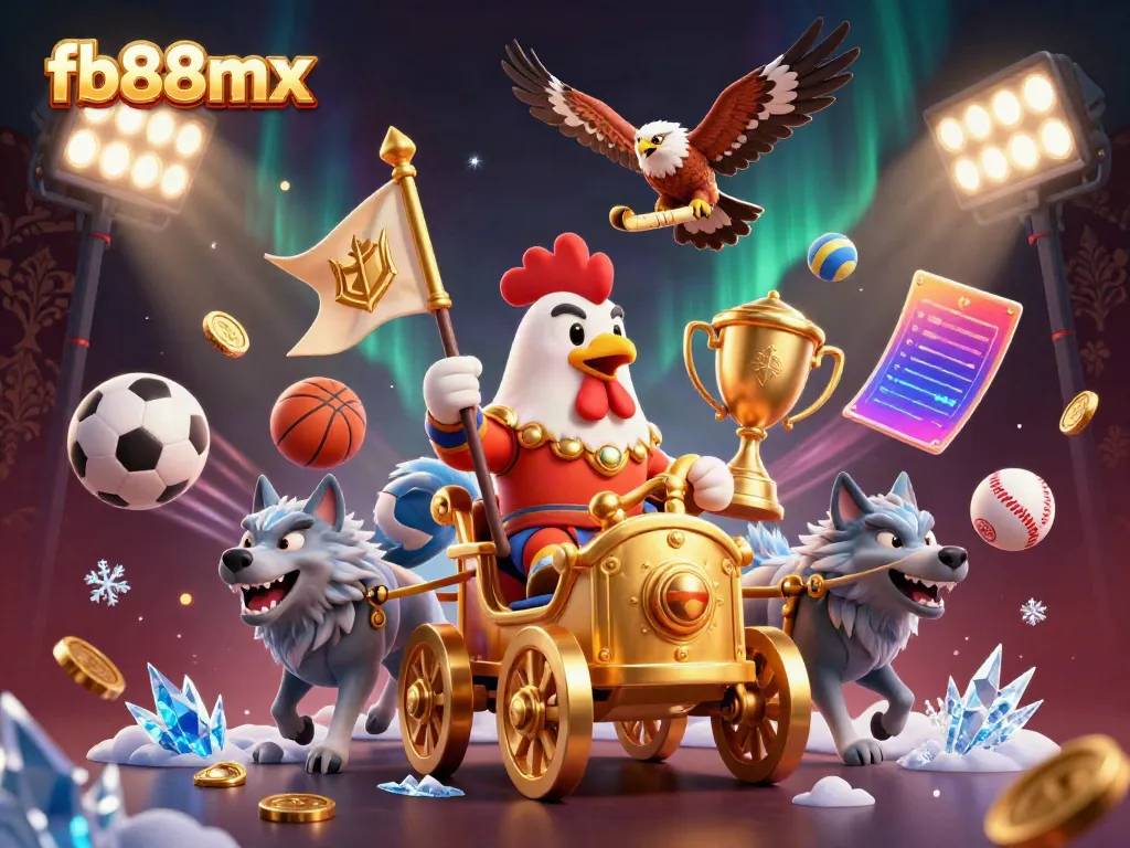 Engage with thrilling gaming adventures at fb88mx, featuring a rooster warlord and dynamic sports elements.