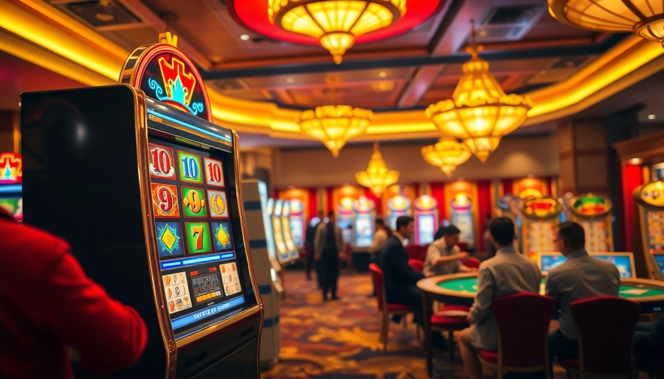 Temukan keseruan bermain toko56 di mesin slot bercahaya dan pemain yang antusias.