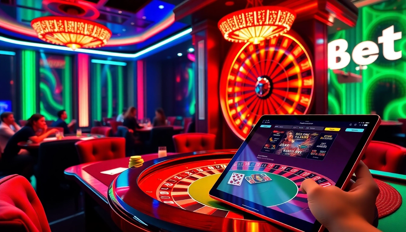 Experience high-stakes poker at 188bet, featuring vibrant neon lights and exciting casino elements.