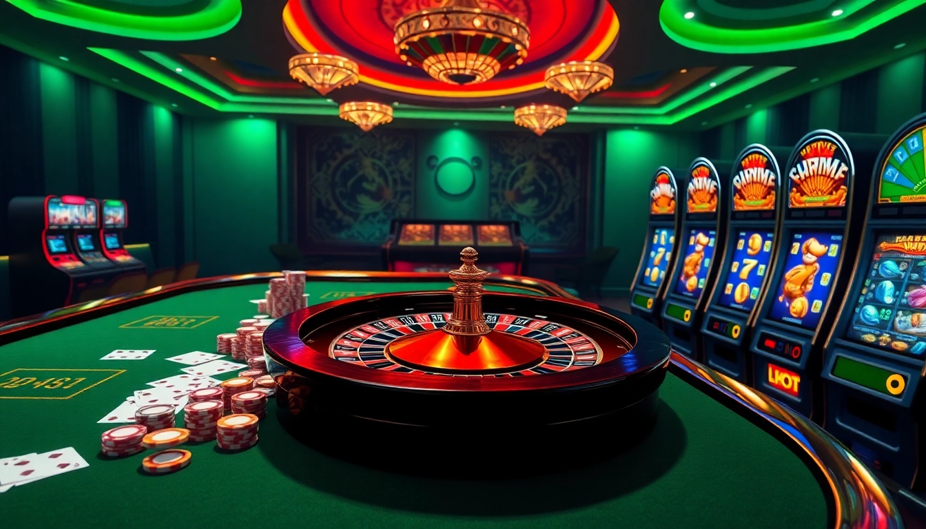 Experience the thrill of casino gaming with ktp jitu's vibrant online atmosphere featuring spinning slots and poker chips.