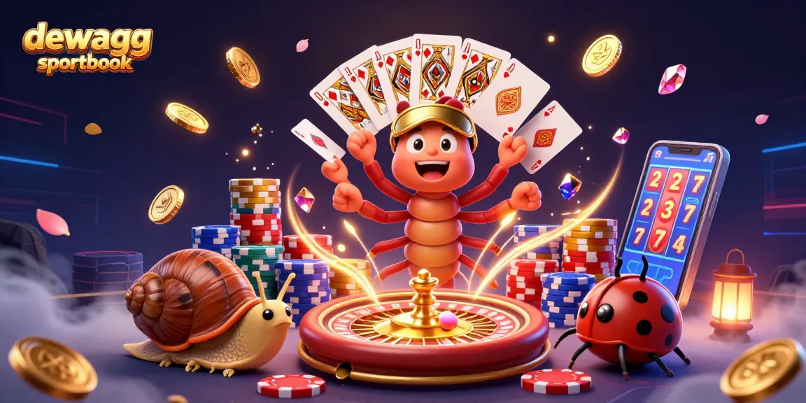 Bet on excitement with the dewagg sportbook, featuring animated characters and vibrant gaming elements.