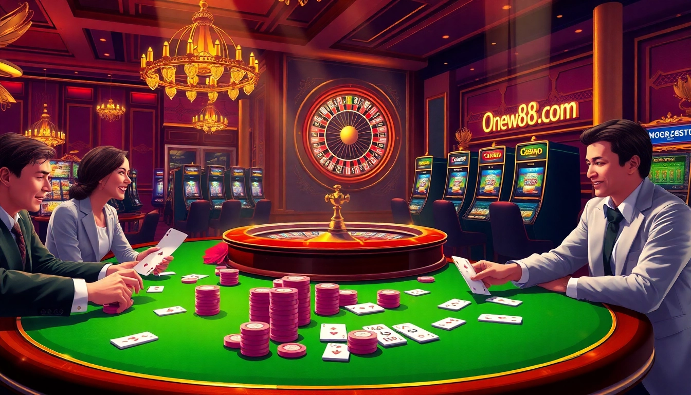 Experience the excitement at onew88.com with vibrant casino tables and engaging gameplay.