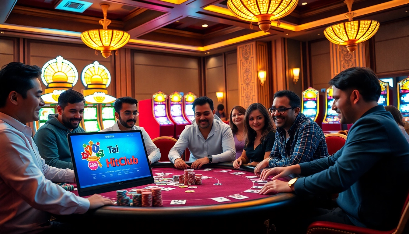 Experience the excitement of tai hitclub at a luxurious poker table filled with colorful chips.