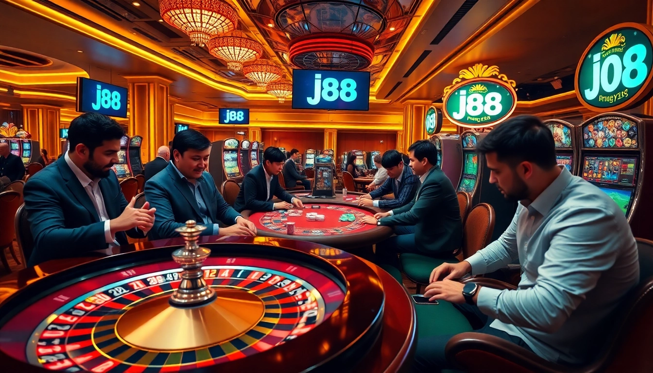 Engage in thrilling gameplay at j88 with vibrant slots and a luxurious casino ambiance.