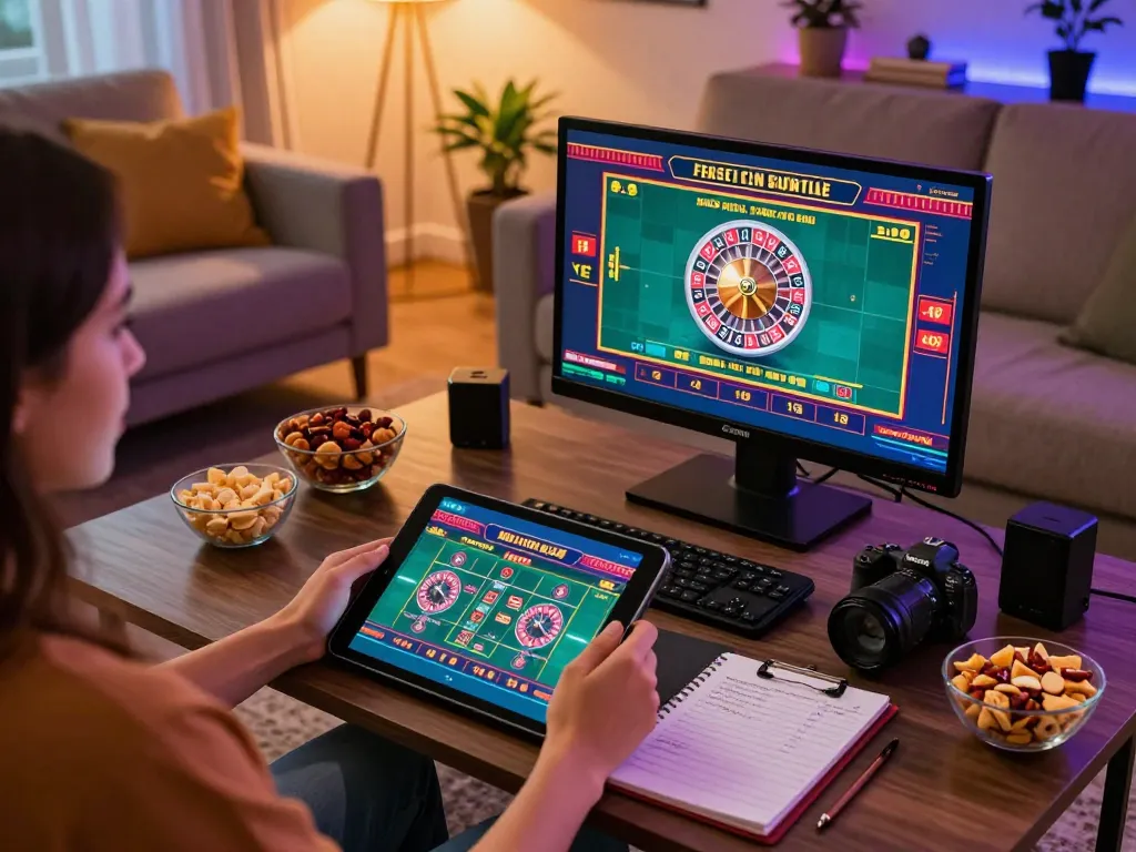 Engaging gameplay at cm 88 on a tablet with exciting roulette visuals and a cozy home atmosphere