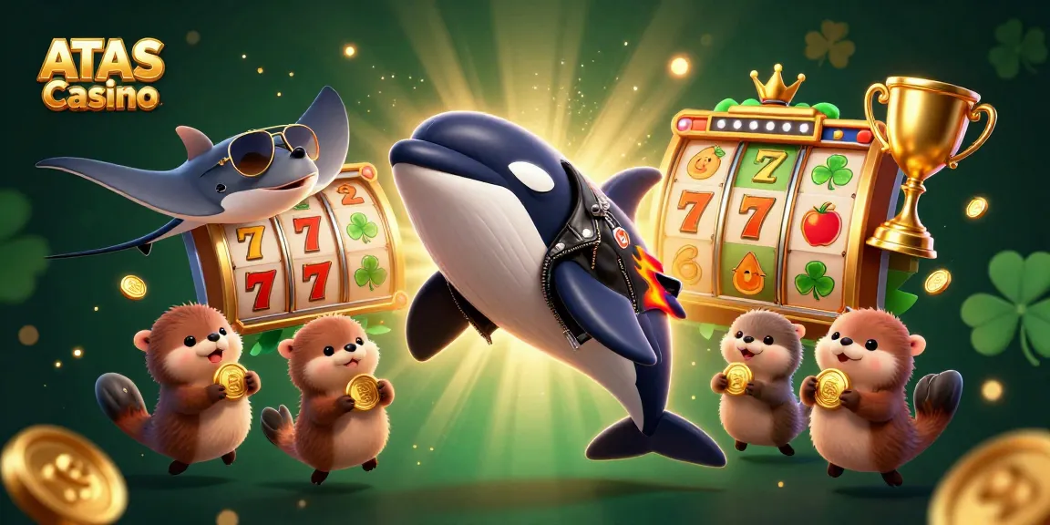 Attend the exciting ATAS Casino with 3D vibrant characters and slot game elements in action.
