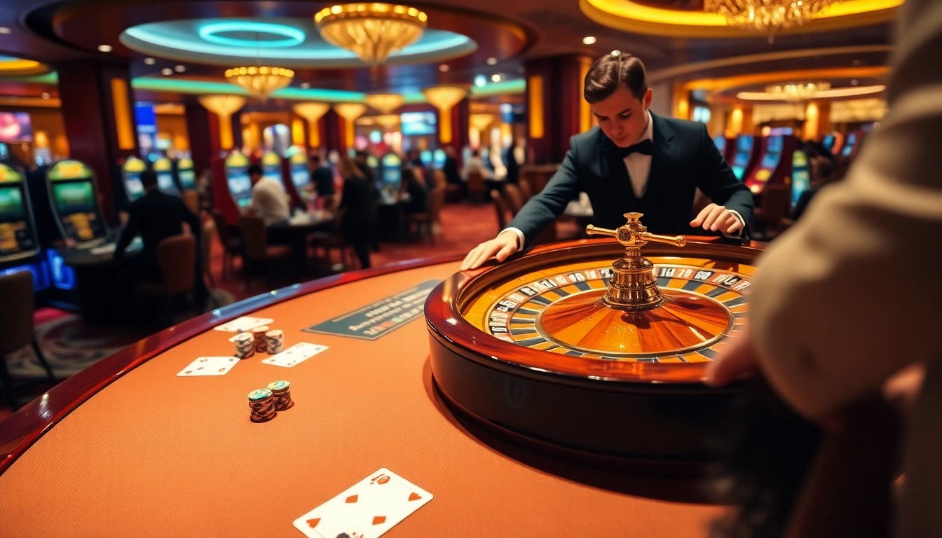 Experience the excitement of winning at the luxurious casino represented on https://fun793.org/ with a vibrant roulette table.