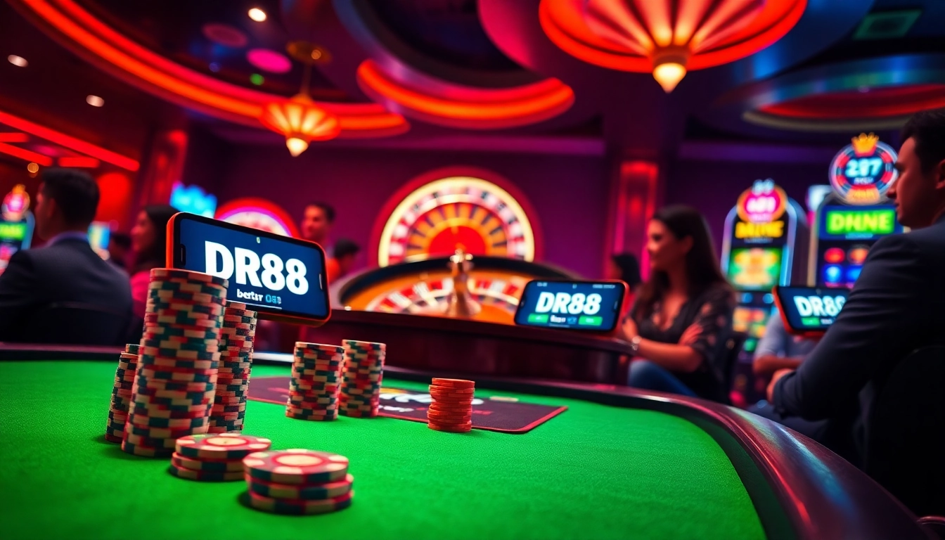 Experience thrilling action on the trang web cá cược showcasing vibrant gambling elements and digital interfaces.