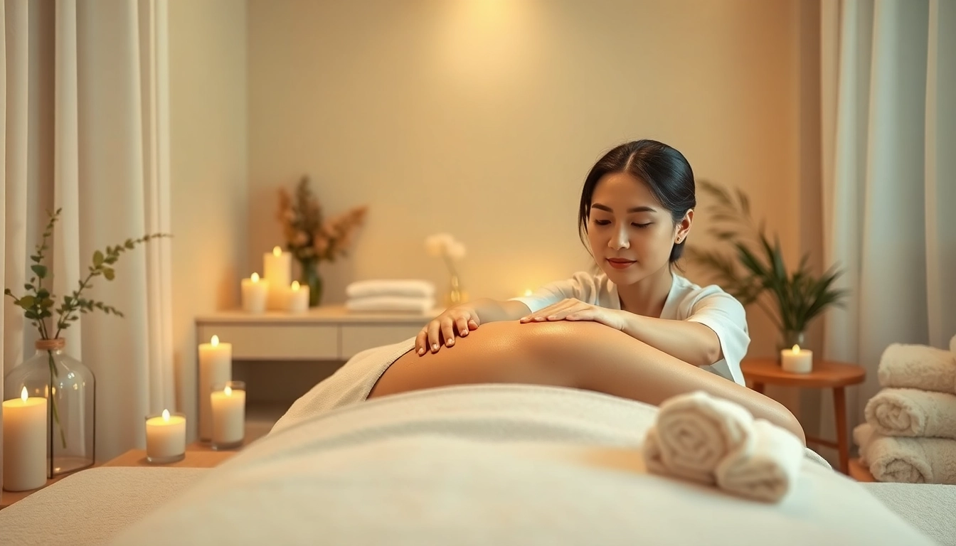 수원출장마사지 in a tranquil home setting featuring a young Thai therapist preparing for a session.