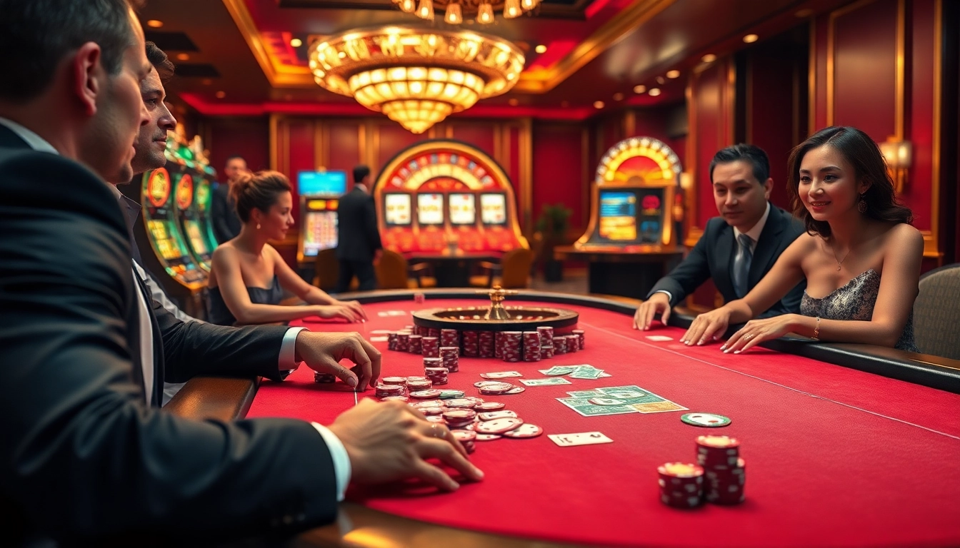 Engage in high-stakes poker action at Bem88, showcasing a vibrant casino atmosphere with thrilling gaming moments.