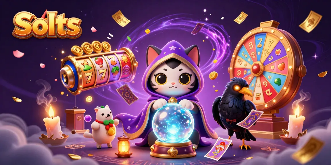 Engage in thrilling Slots with lively characters, mystical elements, and golden jackpots in this vibrant 3D illustration.