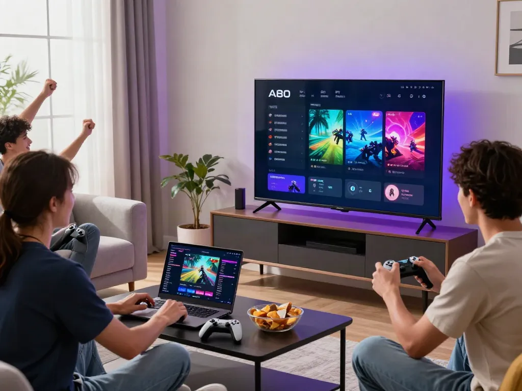 Engaged player enjoying A80 gaming experience in a vibrant modern living room
