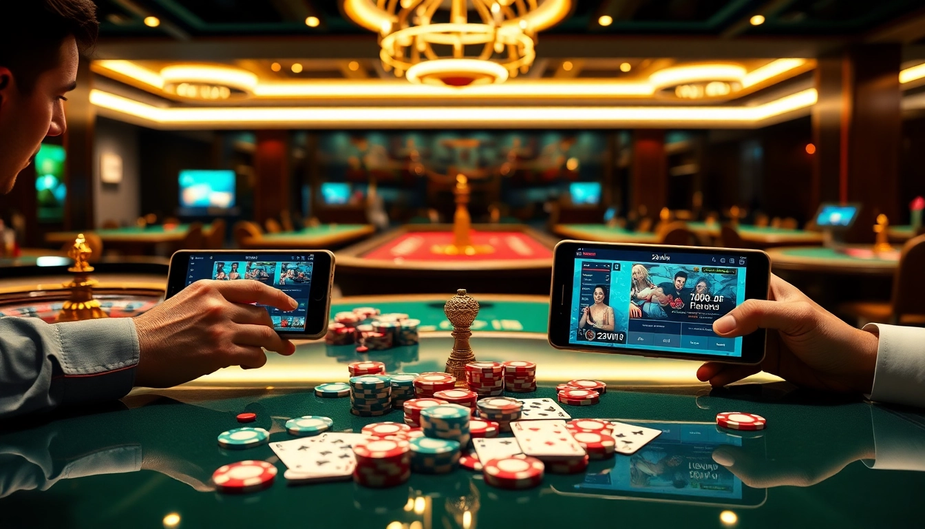 Players enjoying the excitement of online gaming with the 23win app on mobile devices