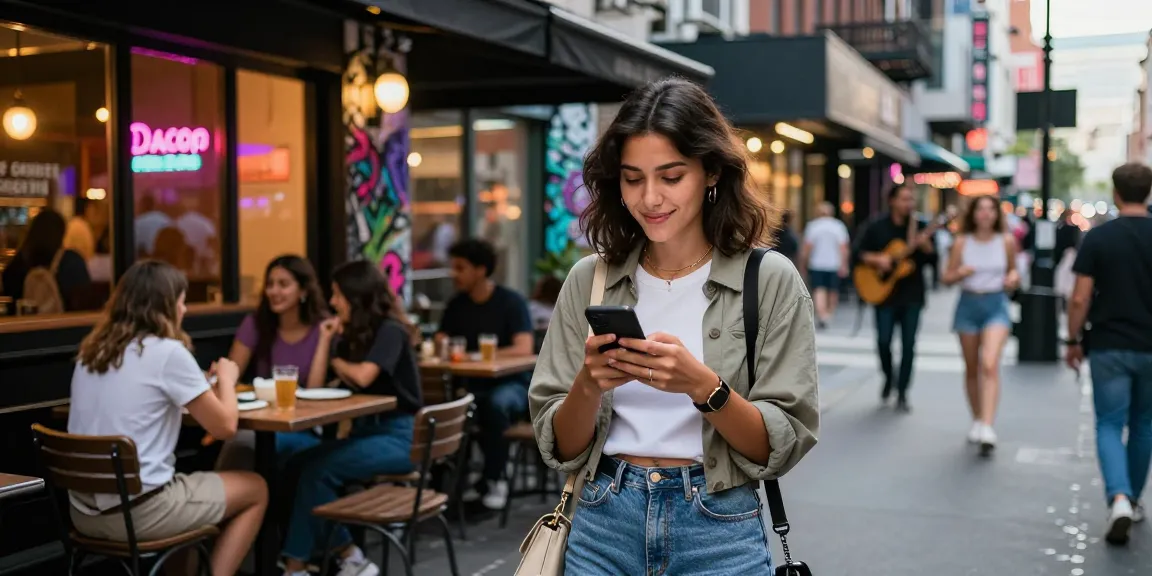 Gái gọi trong một không gian đô thị sôi động với ánh đèn neon rực rỡ