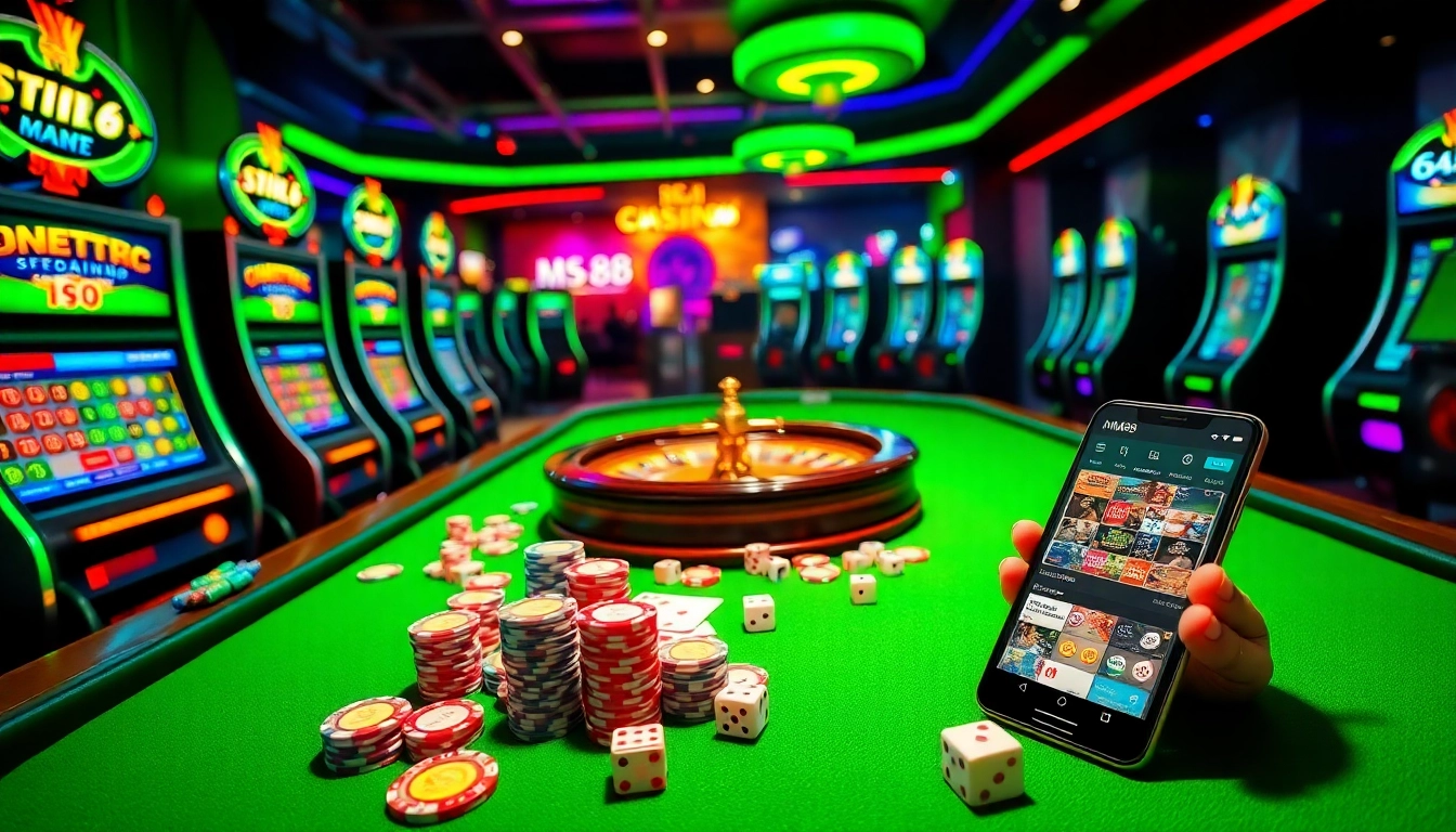 Experience the thrill of winning with MM88 at a vibrant casino table filled with action.