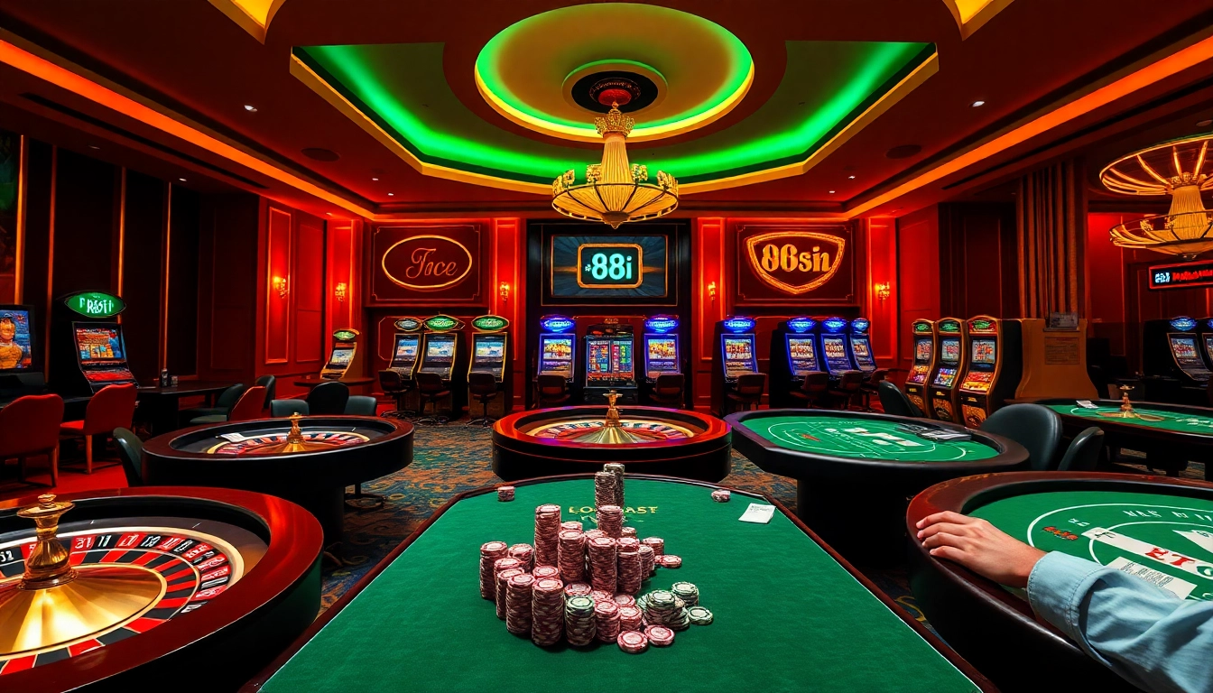 Experience a lively casino atmosphere with 88i online gambling action on vibrant tables.