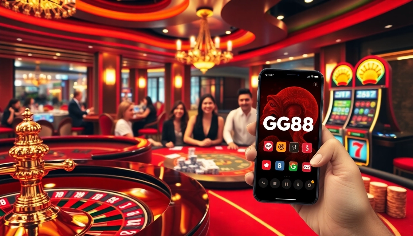 Experience the thrills of online gambling with https://gg88live.com/ at a luxurious casino setting showcasing exciting games.