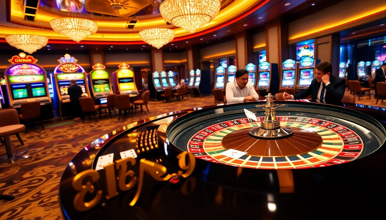 Engage in thrilling EE88 gameplay at a luxurious casino table with vibrant poker chips and roulette.