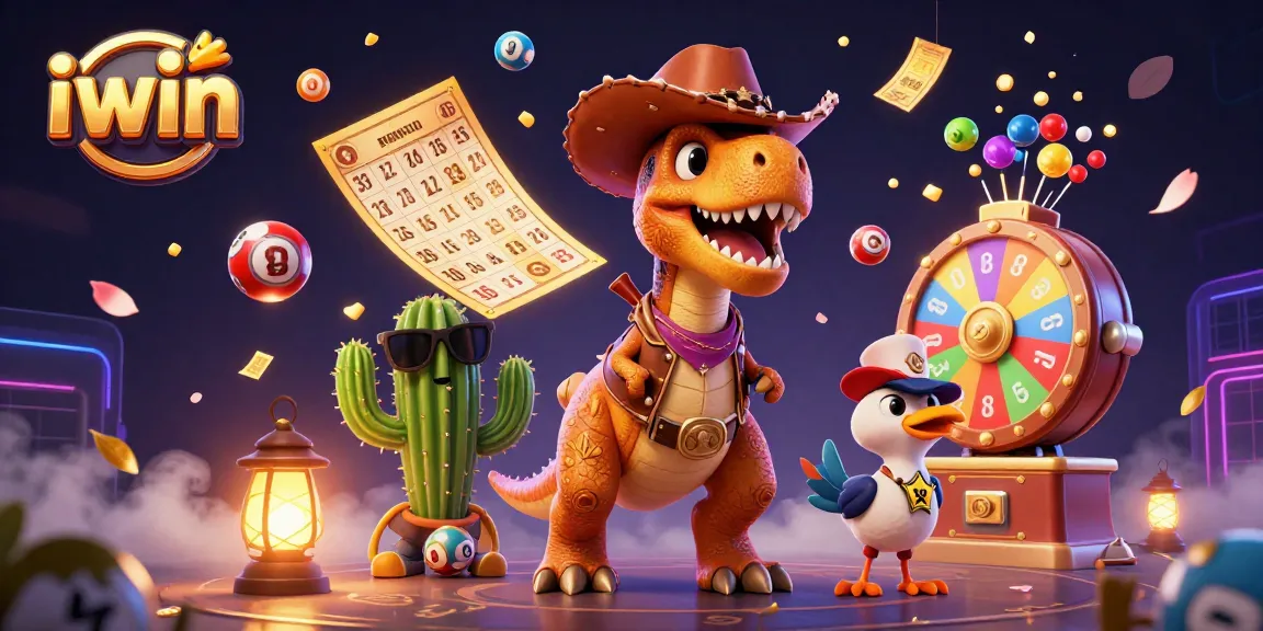 Experience fun gaming at iwin with vibrant characters and lively lottery elements in action.