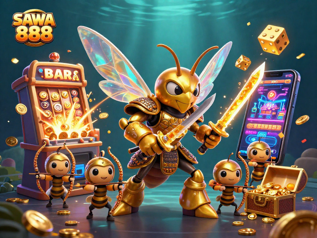 Experience the excitement of SAWA 888 with golden hornet warriors and dynamic slot jackpots.