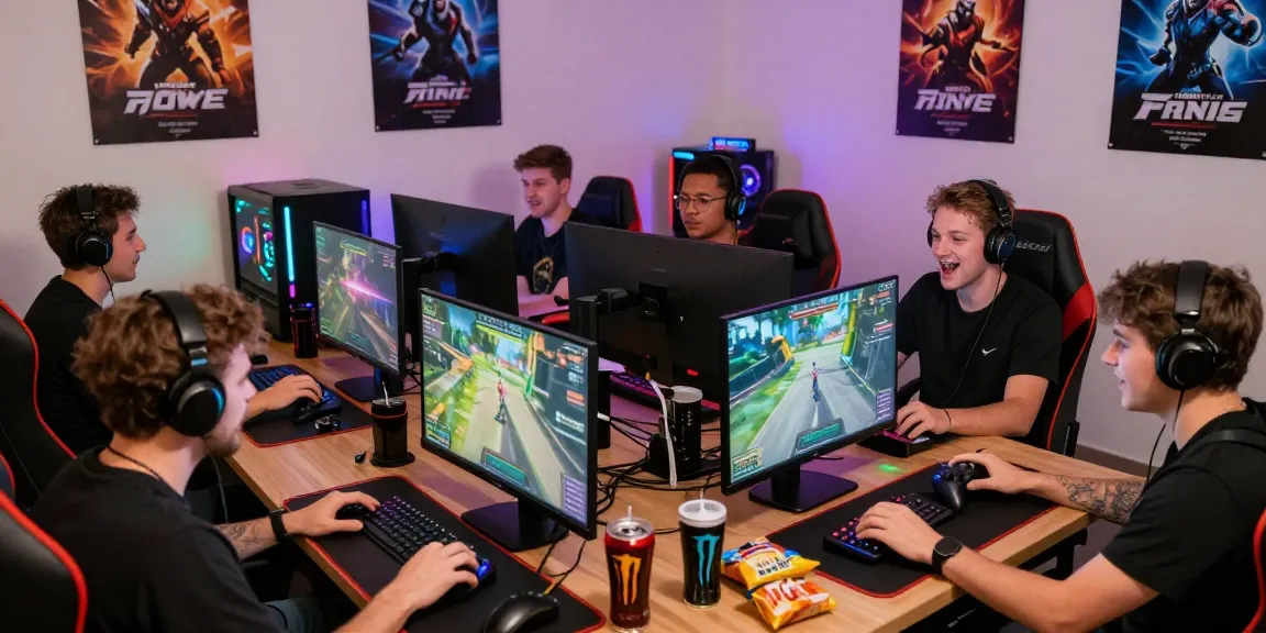 Exciting gaming environment showing players enjoying iwin competitive games, vibrant setups, and community engagement.