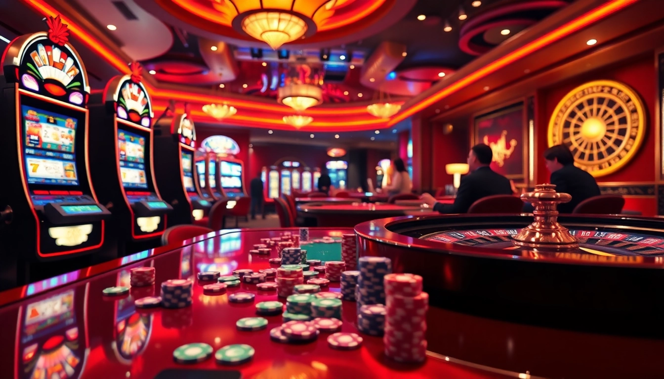 Experience the excitement of 8s game in a vibrant casino environment featuring lively slot machines and poker tables.