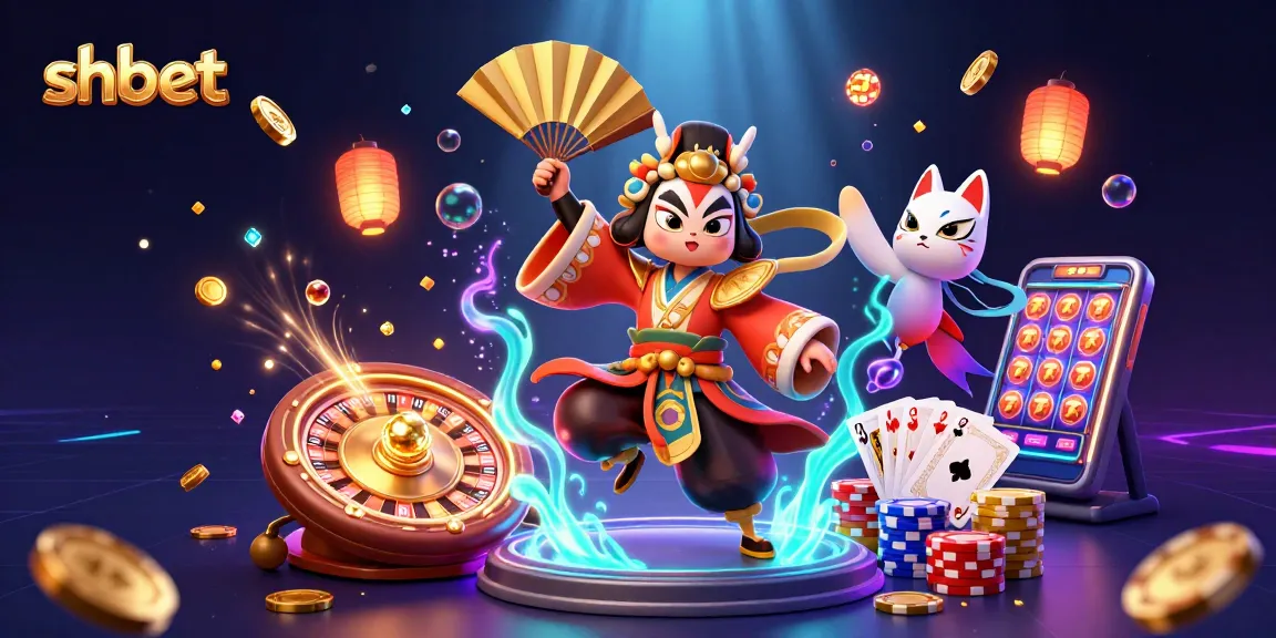 Experience thrilling gaming adventures with SHBET's vibrant 3D casino illustration showcasing dynamic elements.