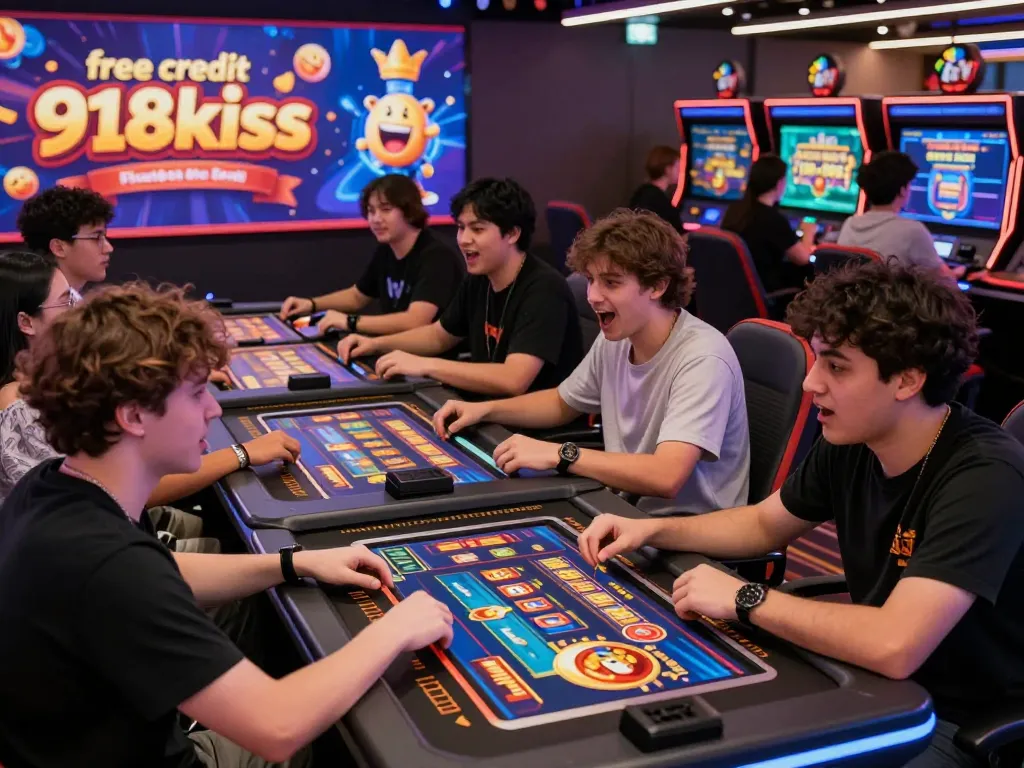 Players enjoying 918Kiss slots with free credit 918kiss promotions in a vibrant gaming environment.