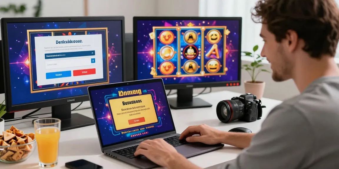 Player enjoying credit card casinos with vibrant slot games and payment options in a lively gaming atmosphere.