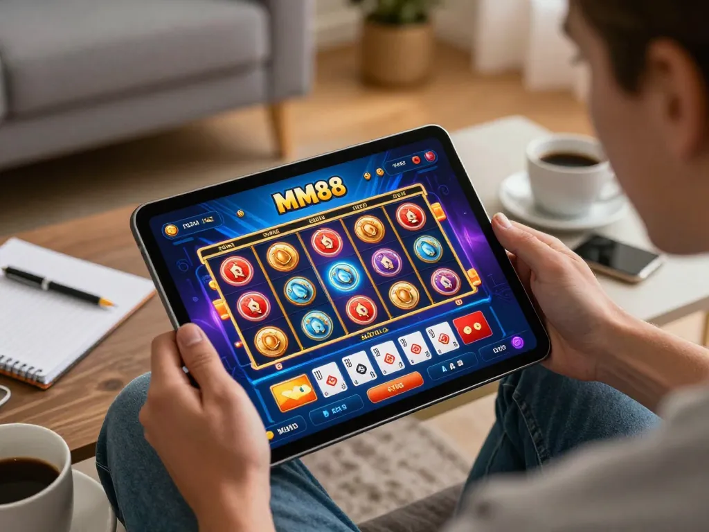 Player engaged on MM88 com app, enjoying online casino gaming with dynamic gameplay.