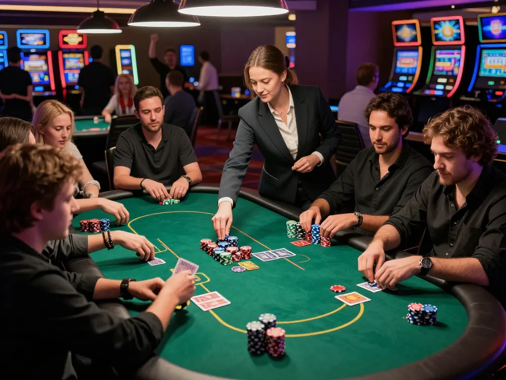 Engaged players strategizing at a poker table while enjoying an exciting bl555 casino experience