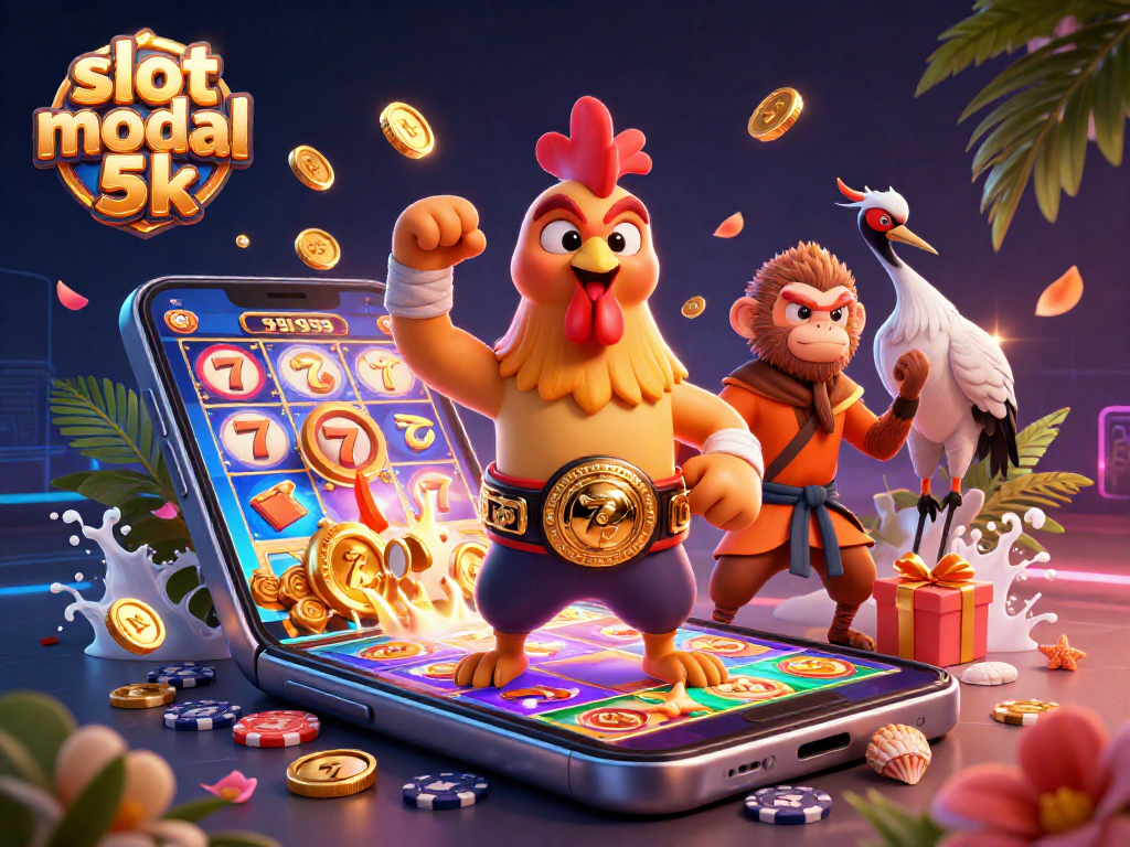 Engage in thrilling action with slot modal 5k, featuring vibrant 3D casino characters and dynamic game elements.