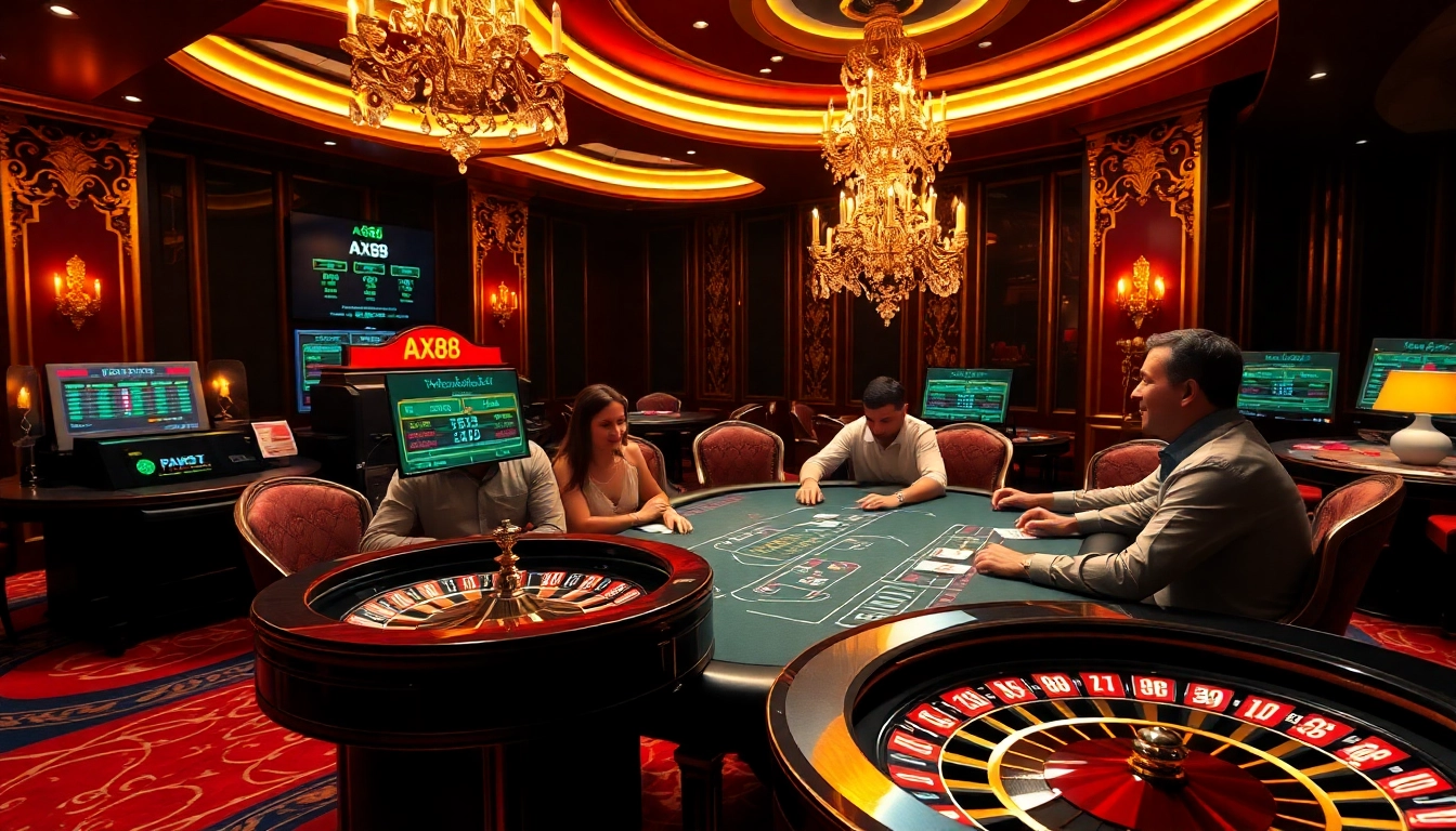 Experience high-stakes poker at AY88 casino with vibrant tables and engaging players.