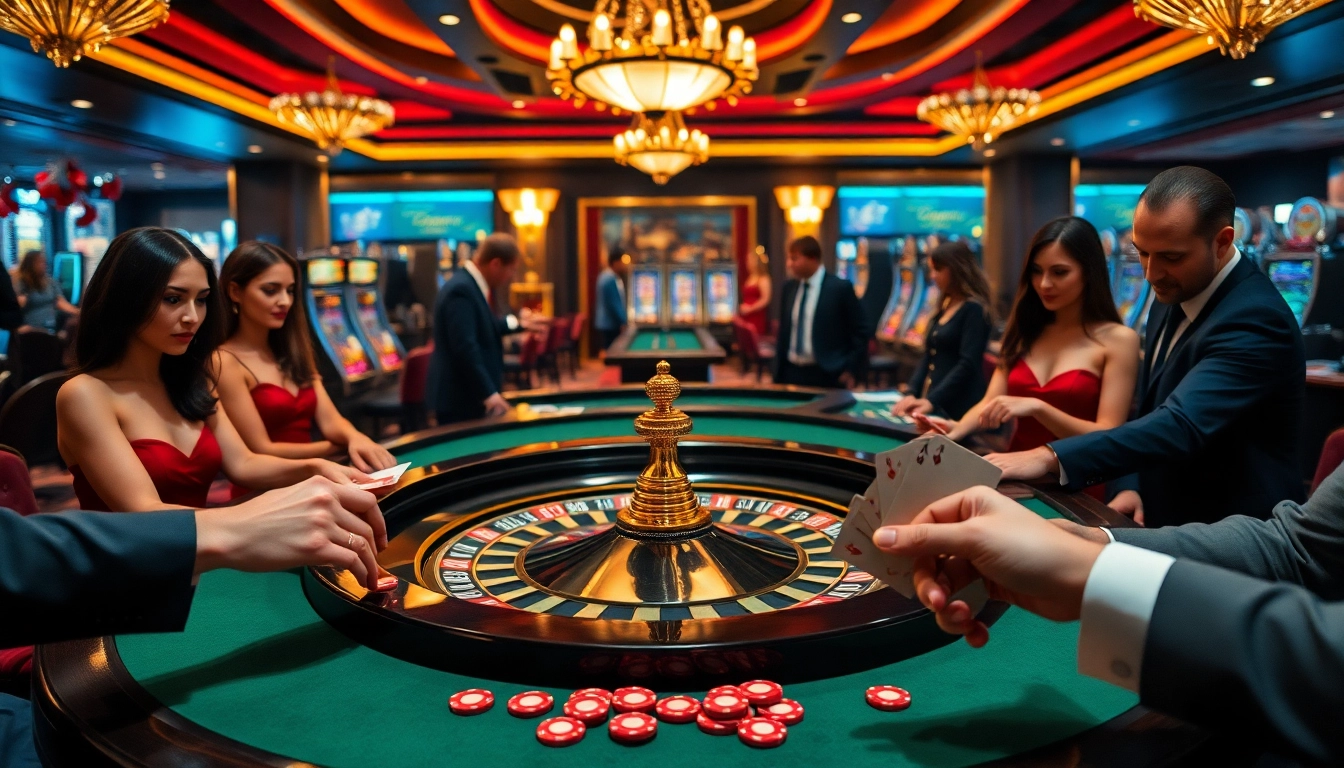 Experience thrilling gameplay at c168 com with a vibrant casino scene featuring roulette and betting enthusiasts.