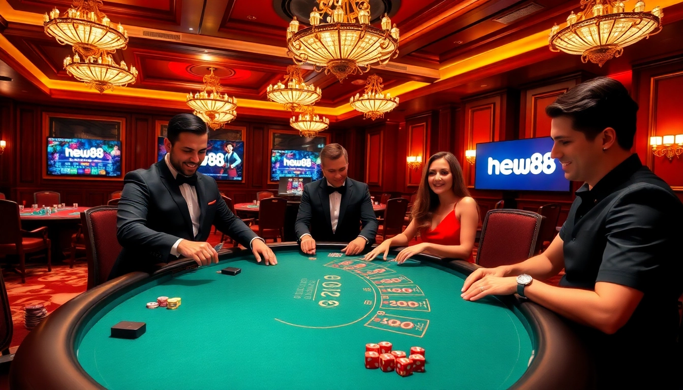 Experience thrilling Blackjack action with new88 at a luxurious casino setting.