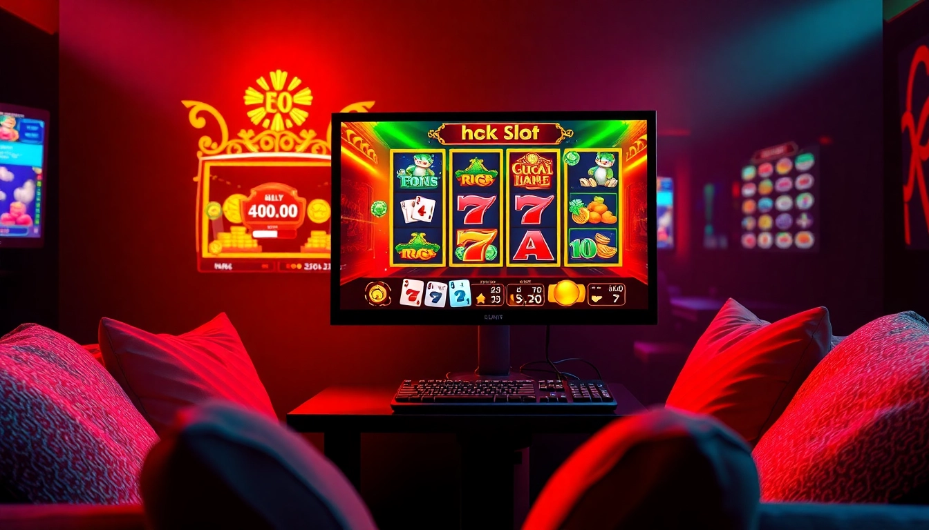 Experience the thrill of hoki138 gaming with a vibrant online slot setup, showcasing exciting jackpots.