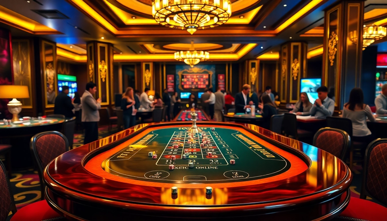 Play xóc đĩa online at a vibrant casino table, emphasizing the excitement of gambling.