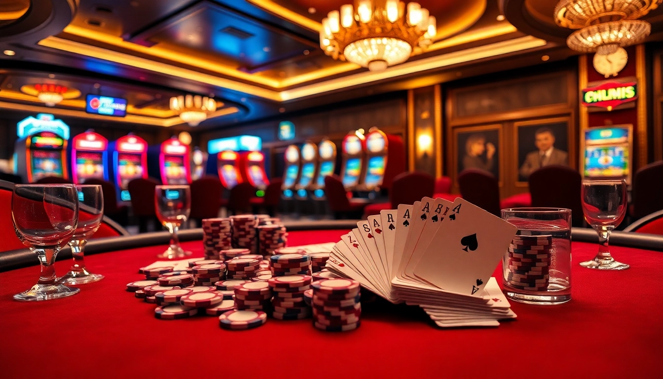 Engage in high-stakes poker at a luxurious casino table featuring s8 cards and chips.