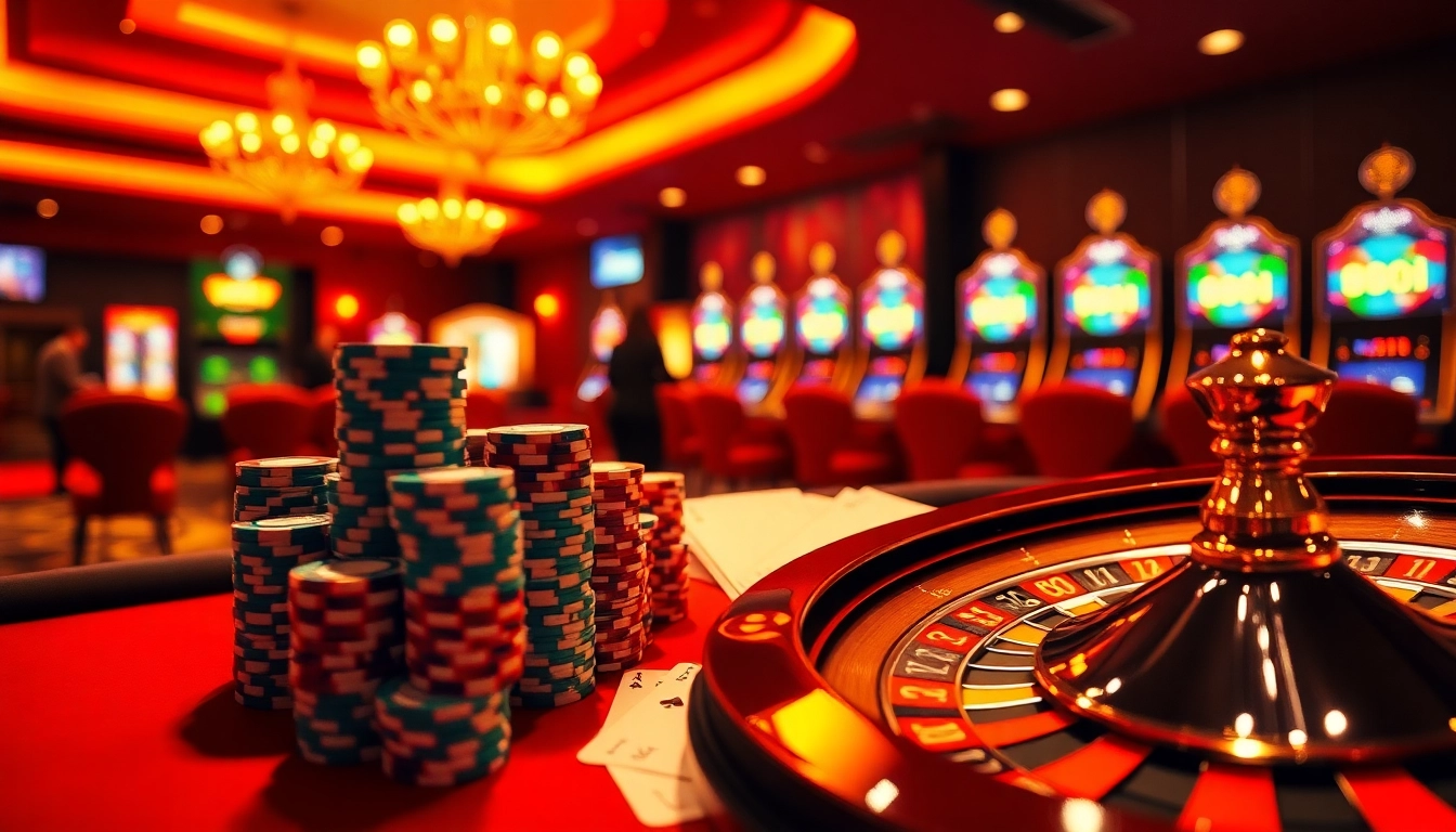 Engage in an exhilarating game at 88i casino with vibrant poker chips and a roulette wheel.