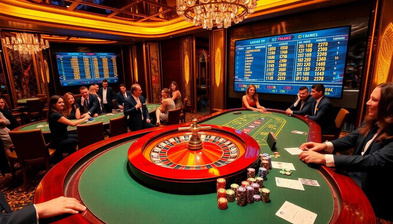 Người chơi tận hưởng các trò chơi cược cao tại 24kclub, thể hiện sự phấn khích của trải nghiệm casino sang trọng.