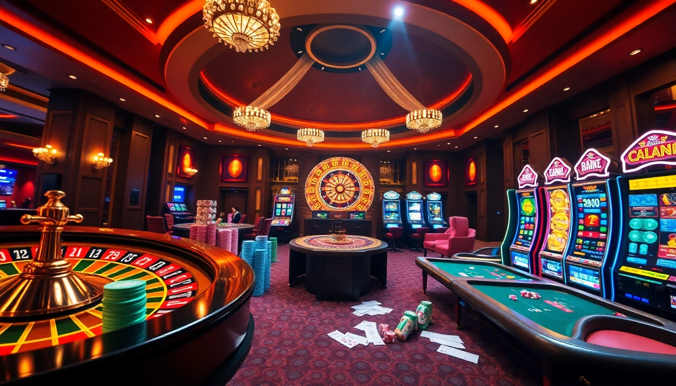 Players enjoying high-stakes games at a luxurious casino, inspired by https://nh8833.com/ promotions.