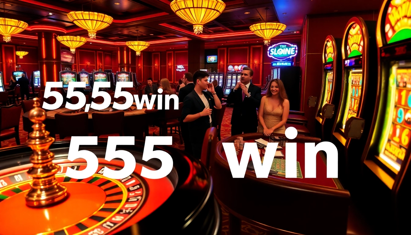Experience thrilling gameplay at 555win casino with excited players winning big at the roulette table.
