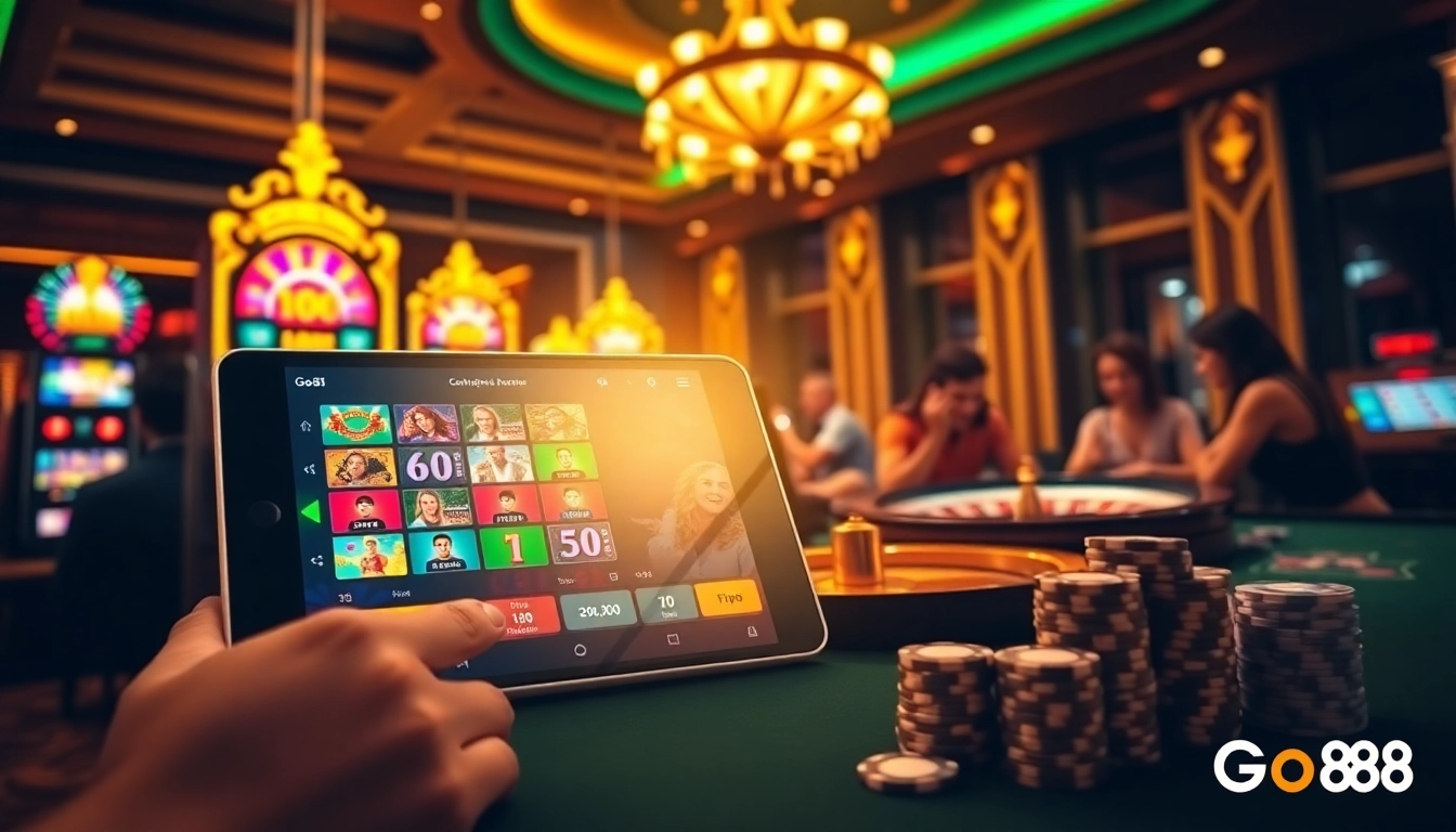 Engaging casino atmosphere highlights tải go88 app for exciting gameplay.