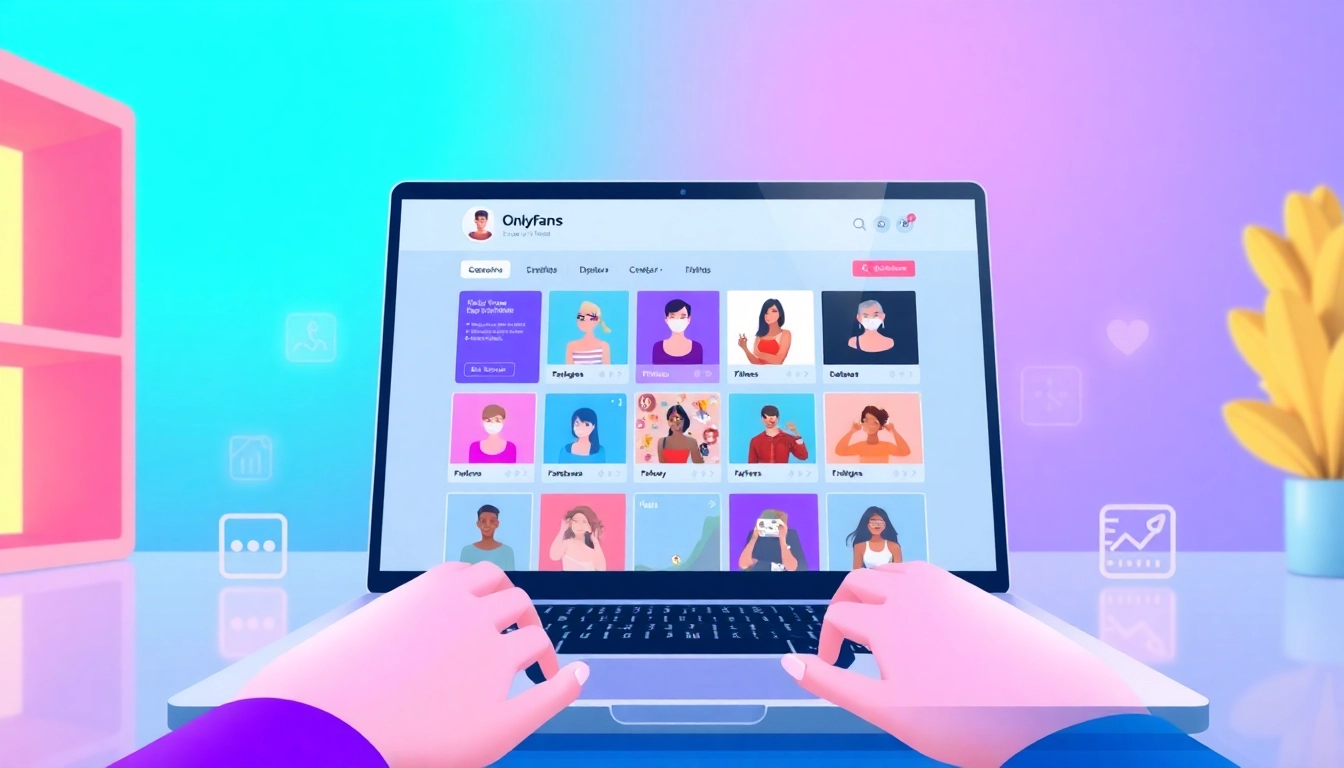 Search OnlyFans profiles for free through an engaging digital interface, showcasing content creators.