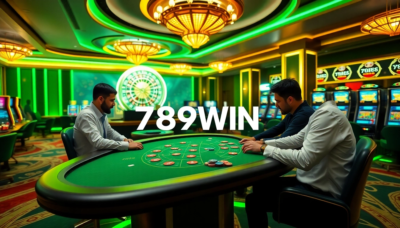 Engage in a thrilling poker game at 789WIN's luxurious casino settings.